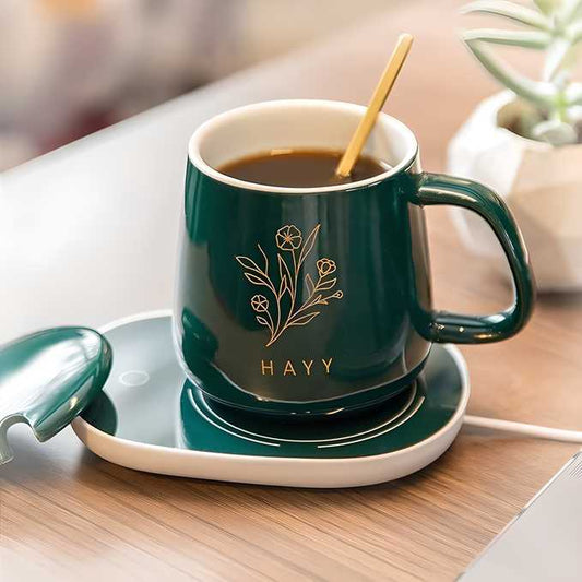 Electric Ceramic Mug With Warmer Plate