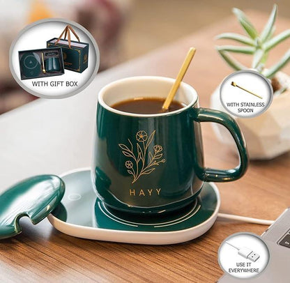 Electric Ceramic Mug With Warmer Plate